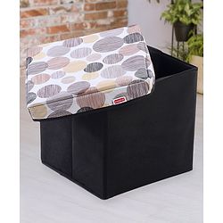 Babyhug Sto-Sit Foldable Storage Box Cum Stool - Black & Blue Heart