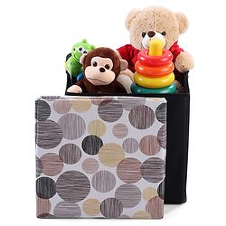 Babyhug Sto-Sit Foldable Storage Box Cum Stool - Black & Blue Heart