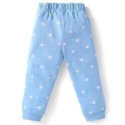 Babyhug Disney Single Jersey Knit Full Sleeves Night Suit with Winnie the Pooh Graphics - Light Blue