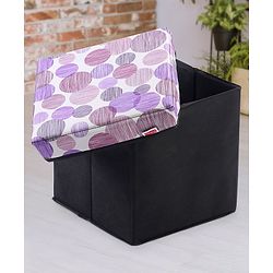 Babyhug Sto-Sit Foldable Storage Box Cum Stool - Black & Blue Heart