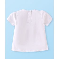 Babyhug Disney Single Jersey Knit Half Sleeves T-Shirt & Shorts Set with Marie Graphics - Pink & White