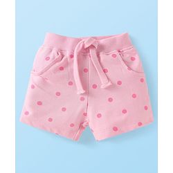Babyhug Disney Single Jersey Knit Half Sleeves T-Shirt & Shorts Set with Marie Graphics - Pink & White