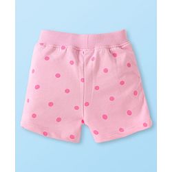 Babyhug Disney Single Jersey Knit Half Sleeves T-Shirt & Shorts Set with Marie Graphics - Pink & White