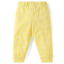 Babyhug Disney Single Jersey Knit Full Sleeves Night Suit with Minnie Mouse Graphics - Yellow