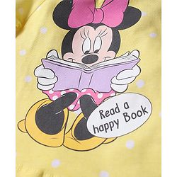 Babyhug Disney Single Jersey Knit Full Sleeves Night Suit with Minnie Mouse Graphics - Yellow