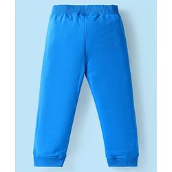 Babyhug Terry Knit Full Sleeves T-Shirt & Lounge Pant Set With Space Theme Print - White & Blue