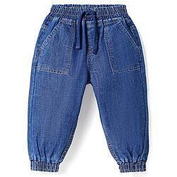 Babyhug Full Length Washed Denim Jeans - Blue