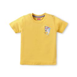 Babyhug Cotton Knit Half Sleeves T-Shirts With Animal Print Pack Of 3 - Yellow & Purple