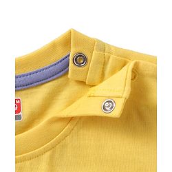 Babyhug Cotton Knit Half Sleeves T-Shirts With Animal Print Pack Of 3 - Yellow & Purple