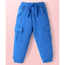 Babyhug Terry Knit Full Sleeves T-Shirt & Joggers Set with Vehicle Print - Blue