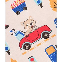 Babyhug Terry Knit Full Sleeves T-Shirt & Joggers Set with Vehicle Print - Blue