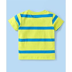 Babyhug 100% Cotton Knit Half Sleeves T-Shirts With Stripes Pack Of 3 - White & Blue