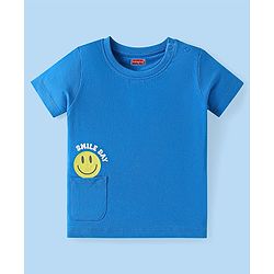 Babyhug 100% Cotton Knit Half Sleeves T-Shirts With Stripes Pack Of 3 - White & Blue