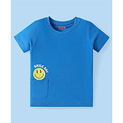 Babyhug 100% Cotton Knit Half Sleeves T-Shirts With Stripes Pack Of 3 - White & Blue