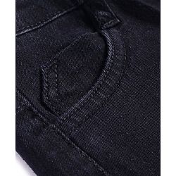 Babyhug Full Length Solid Denim Jeans with Stretch - Black