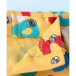 Babyhug 100% Cotton Knit Full Sleeves Night Suit With Happy Text Print - Yellow