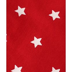 Babyhug Cotton Knit Half Sleeves Shorts Night Suit with Stars & Text Print - Red