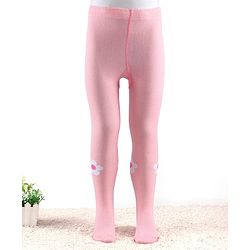 Cute Walk by Babyhug Knitted Antibacterial Footed Tights Floral Design - Pink