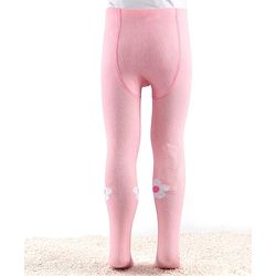 Cute Walk by Babyhug Knitted Antibacterial Footed Tights Floral Design - Pink