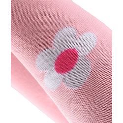 Cute Walk by Babyhug Knitted Antibacterial Footed Tights Floral Design - Pink