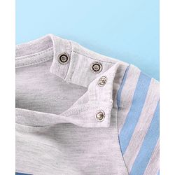 Babyhug Single Jersey Knit Full Sleeves Night Suit Elephant Printed - White & Blue