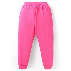 Babyhug Single Jersey Knit Full Length Lounge Pants Pack Of 2 with Polka Dots & Text Print - Pink Navy Blue