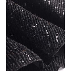 Babyhug Woven Sleeveless Party Wear Fit And Flare Dress With Sequin And Bow Applique -  Black