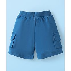 Babyhug Single Jersey Knit Half Sleeves Striped Shirts & Shorts Set - White & Blue