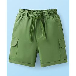 Babyhug Knitted Half Sleeves Shirt & Woven Shorts Set with Beach Theme Print - Green