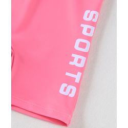 Babyhug Half Raglan Sleeves  Legged Swimsuit with Floral Print - Pink