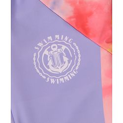 Babyhug Full Sleeves Legged Swimsuit Tie & Dye Print - Purple