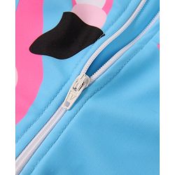 Babyhug Half Raglan Sleeves Legged Swimsuit with Swan Print - Blue