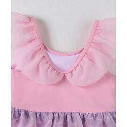 Babyhug Frill Sleeves Printed Frock Swimsuit - Pink (Color Print May Vary as Color Block Style)