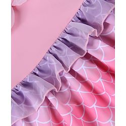 Babyhug Frill Sleeves Printed Frock Swimsuit - Pink (Color Print May Vary as Color Block Style)