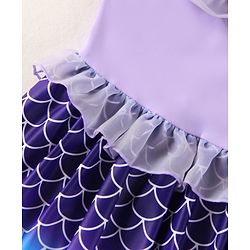 Babyhug Frill Sleeves Printed Frock Swimsuit - Pink (Color Print May Vary as Color Block Style)