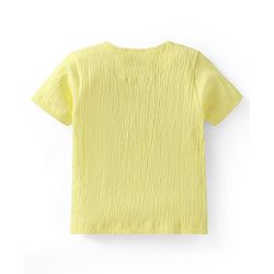 Babyhug Single Jersey Knit Half Sleeves T-Shirt & Shorts Set With Teddy Bear Patch - Yellow