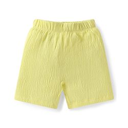 Babyhug Single Jersey Knit Half Sleeves T-Shirt & Shorts Set With Teddy Bear Patch - Yellow