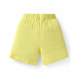 Babyhug Single Jersey Knit Half Sleeves T-Shirt & Shorts Set With Teddy Bear Patch - Yellow