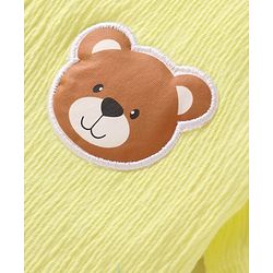 Babyhug Single Jersey Knit Half Sleeves T-Shirt & Shorts Set With Teddy Bear Patch - Yellow