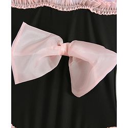 Babyhug Sleeveless V Cut Swimsuit with Frill & Bow Detailing - Black