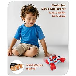 Babyhug Blue Crawling Crab Musical Toy with 3 Egg Release Function |Bump & Go| Interactive Early Learning Toy|3 Years+ Kids|Music & Lights|Hand Eye Co-ordination| Gifting Toy| BIS Certified