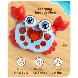 Babyhug Blue Crawling Crab Musical Toy with 3 Egg Release Function |Bump & Go| Interactive Early Learning Toy|3 Years+ Kids|Music & Lights|Hand Eye Co-ordination| Gifting Toy| BIS Certified