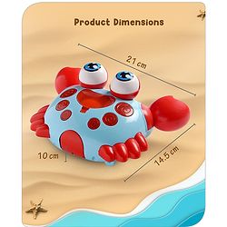 Babyhug Blue Crawling Crab Musical Toy with 3 Egg Release Function |Bump & Go| Interactive Early Learning Toy|3 Years+ Kids|Music & Lights|Hand Eye Co-ordination| Gifting Toy| BIS Certified