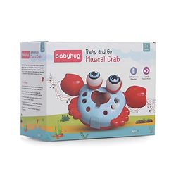Babyhug Blue Crawling Crab Musical Toy with 3 Egg Release Function |Bump & Go| Interactive Early Learning Toy|3 Years+ Kids|Music & Lights|Hand Eye Co-ordination| Gifting Toy| BIS Certified