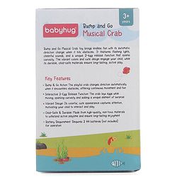Babyhug Blue Crawling Crab Musical Toy with 3 Egg Release Function |Bump & Go| Interactive Early Learning Toy|3 Years+ Kids|Music & Lights|Hand Eye Co-ordination| Gifting Toy| BIS Certified