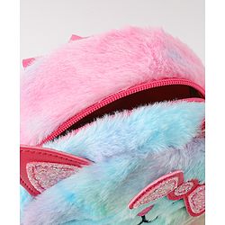 Babyhug Fashion Backpacks With Kitty Detailing - Light Blue & Pink