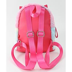 Babyhug Fashion Backpacks With Kitty Detailing - Light Blue & Pink