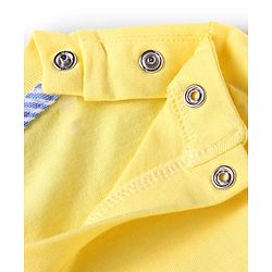Babyhug Single Jersey Knit Half Sleeves T-Shirt & Shorts Set with Beach Theme Print - Yellow