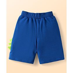 Babyhug Single Jersey Knit Half Sleeves Polo T-Shirt & Shorts Set with Stripes & Patch - Blue
