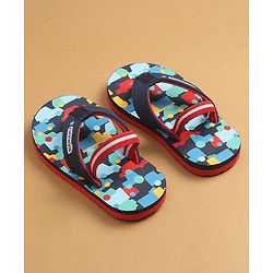 Cute Walk by Babyhug Flip Flops with Back Strap Closure & Cars Print - Navy Blue